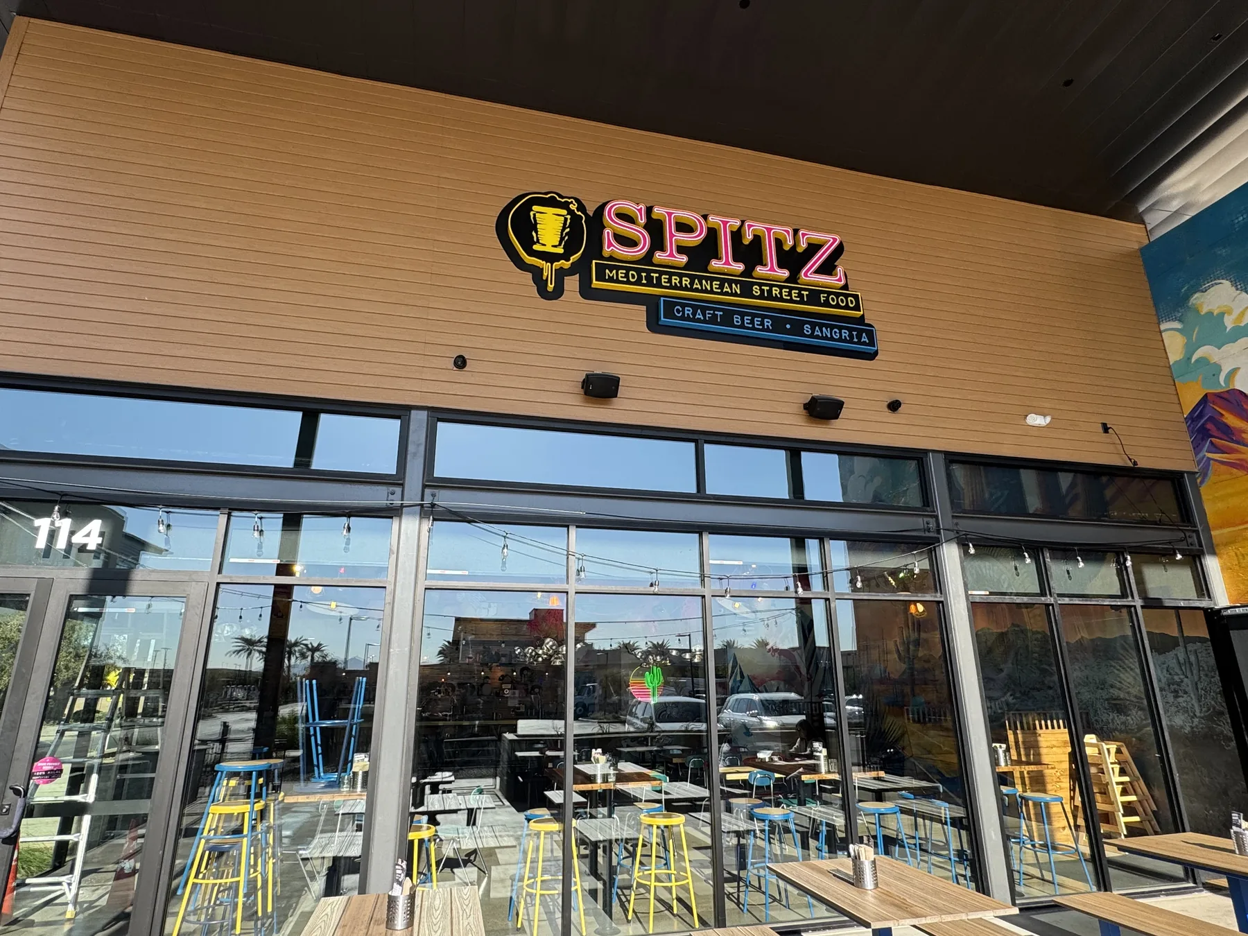 Spitz restaurant entrance and illuminated signage